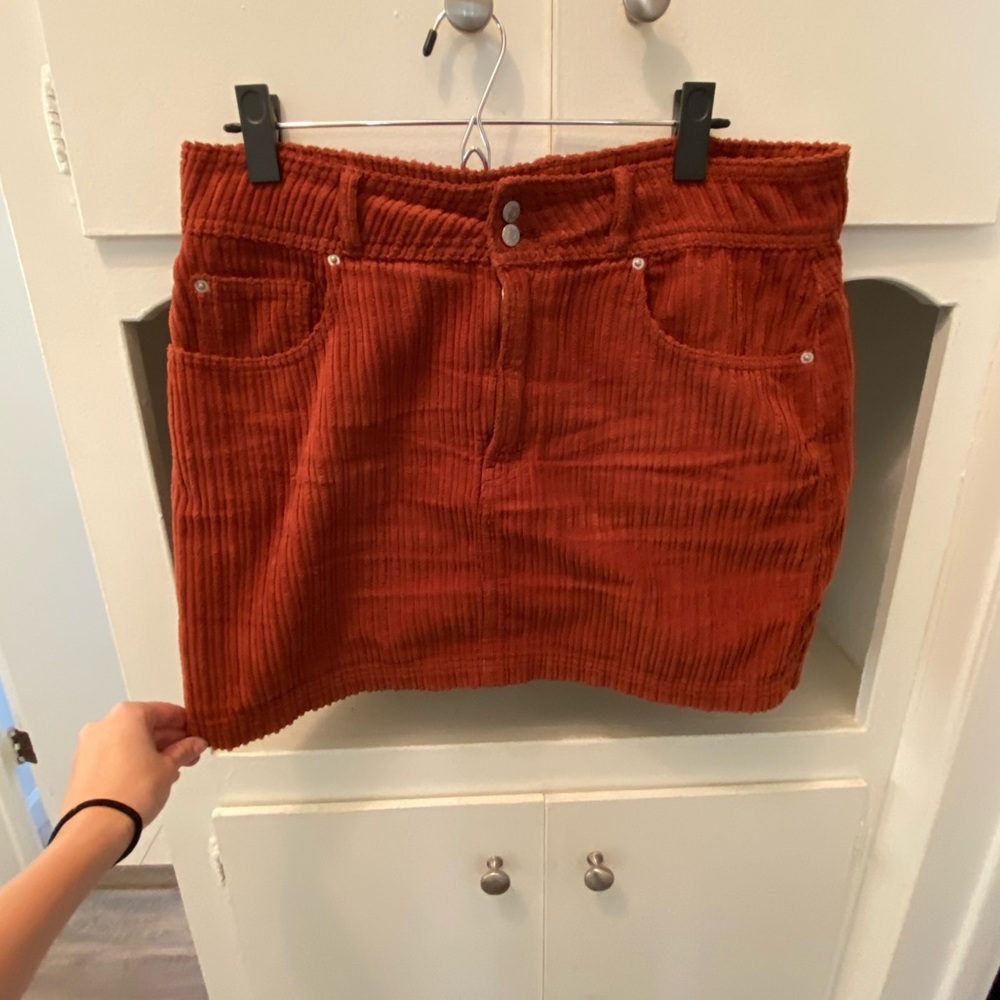 Urban Outfitters burnt orange, soft corduroy skirt